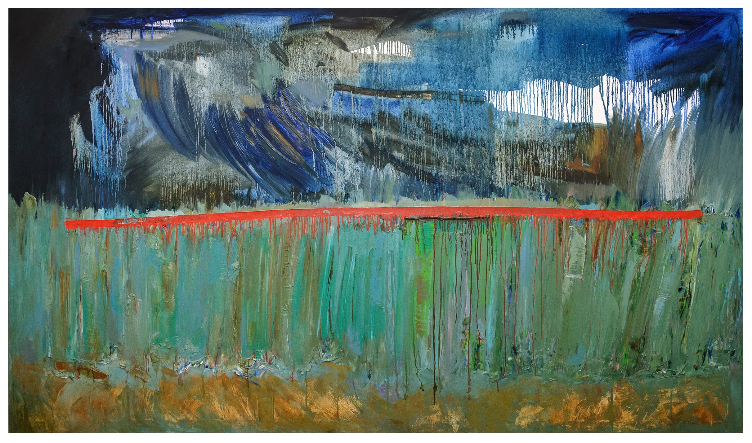 Зображення "червона лінія" від євген григор'єв, матеріали: Полотно, олія, медіум: Живопис, місто: Львів, серія: "Левітація", ціна: €5000