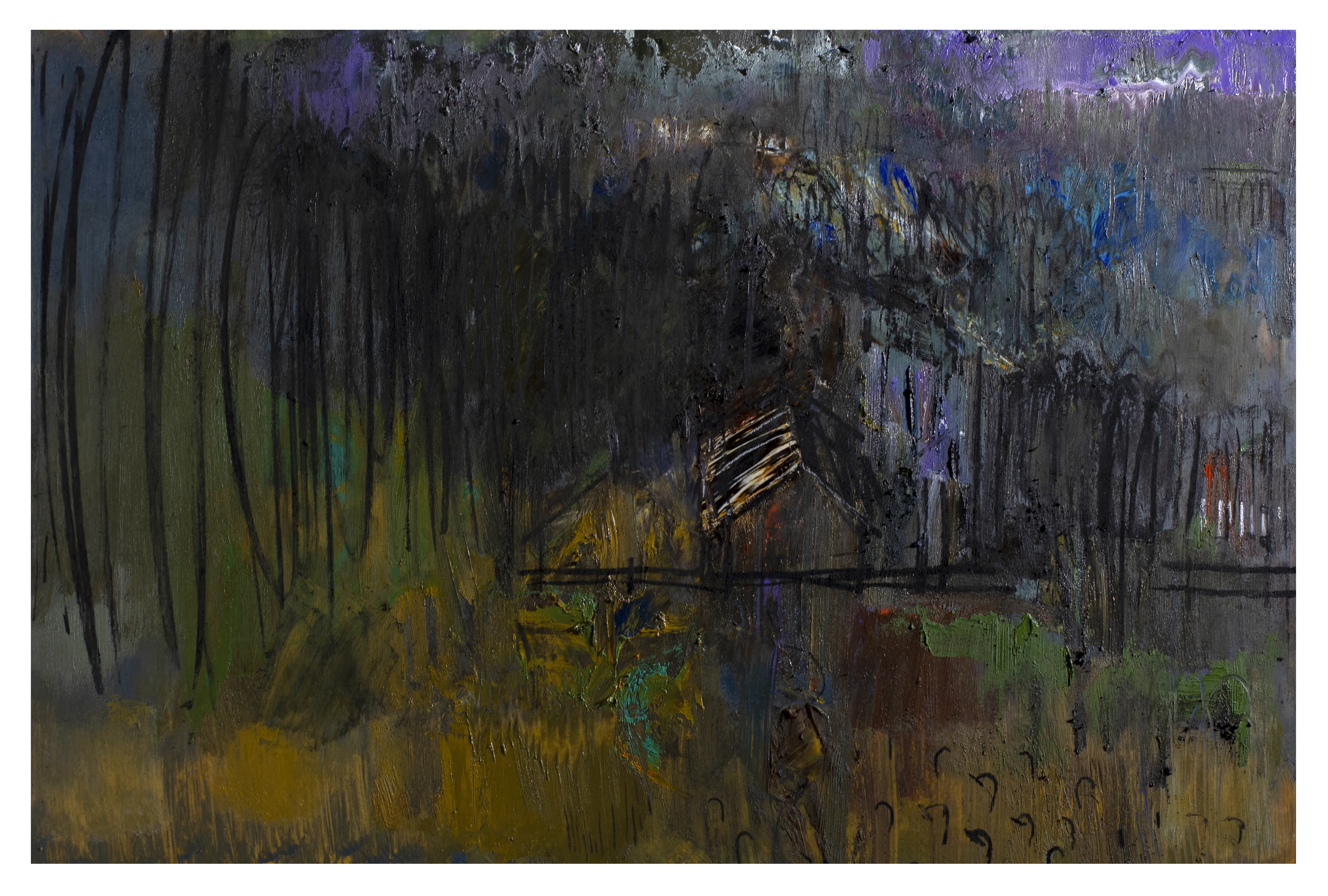 Зображення "пейзаж 5" від євген григор'єв, матеріали: папір, олія, медіум: Живопис, місто: Львів, серія: "Вигадані пейзажі", ціна: €500