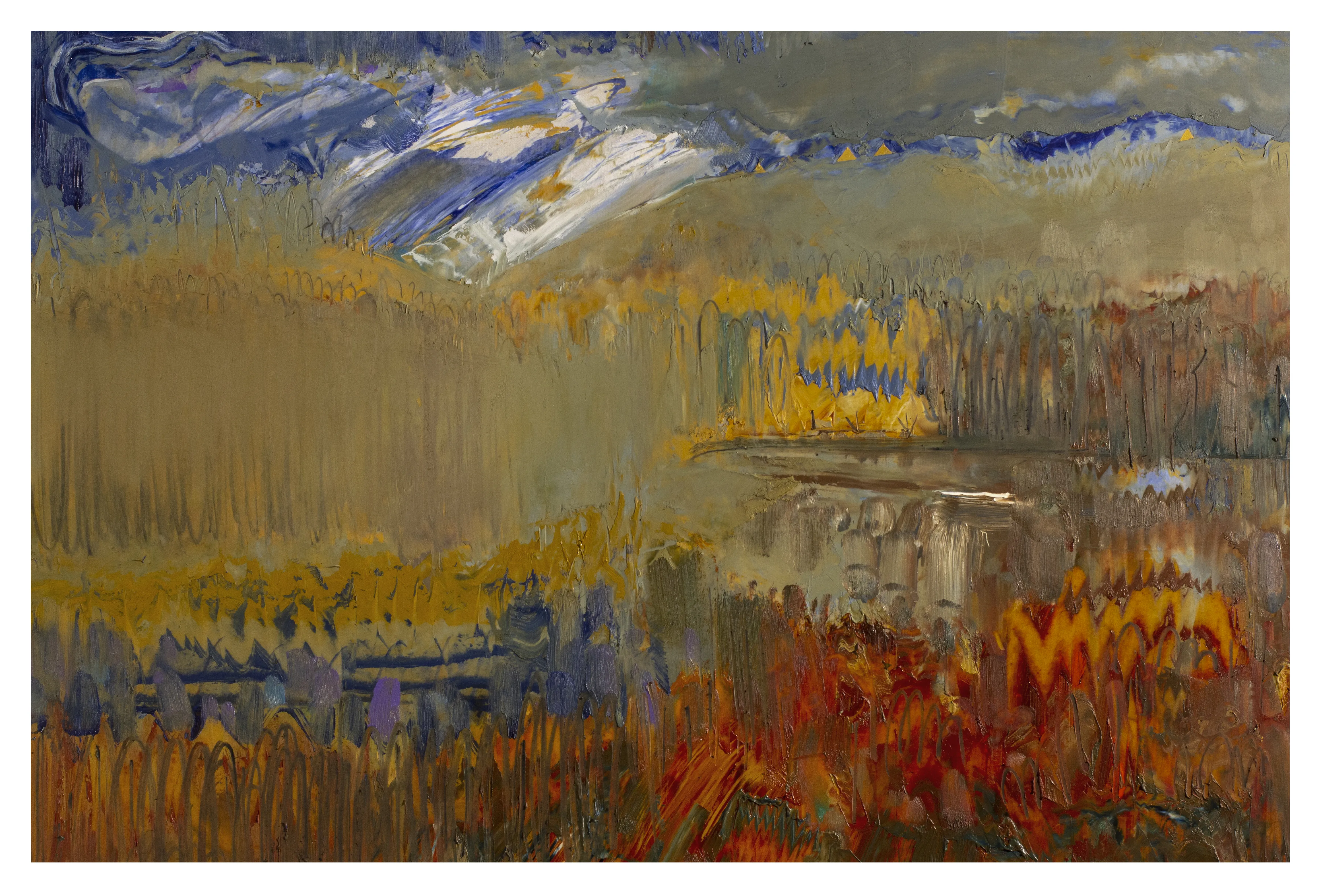 Зображення "пейзаж 1" від євген григор'єв, матеріали: папір, олія, медіум: Живопис, місто: Львів, серія: "Вигадані пейзажі", ціна: €500