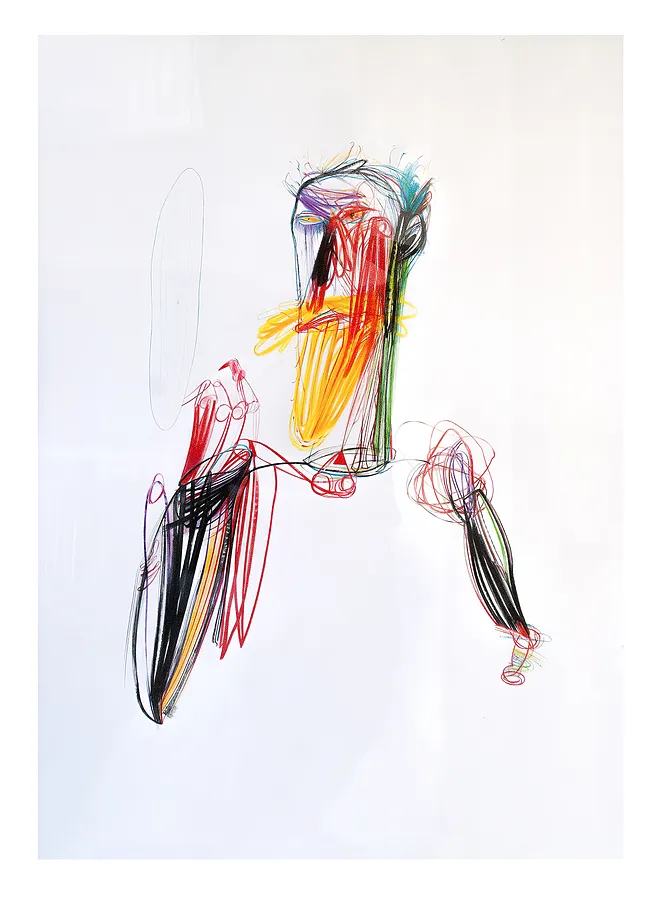 Зображення "84" від євген григор'єв, матеріали: папір, графіт, кольорові олівці, медіум: Графіка, місто: Львів, серія: "Приземлення", ціна: €700