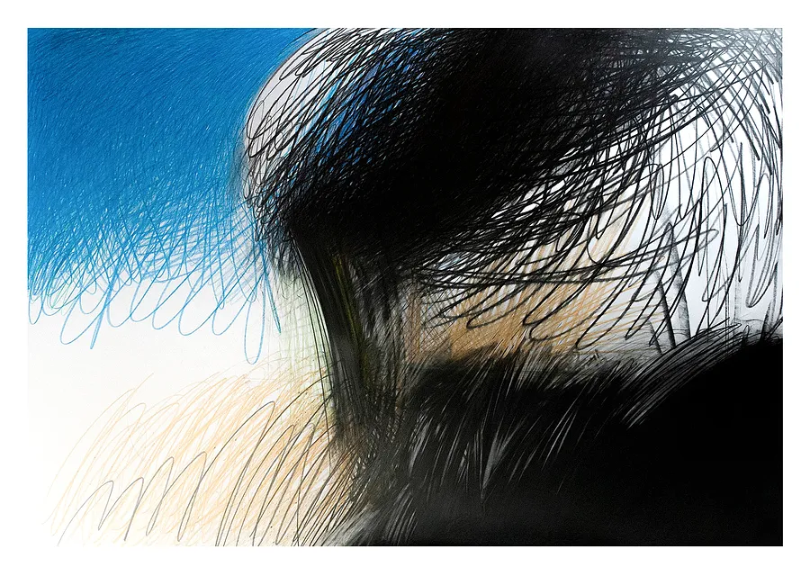 Зображення "80" від євген григор'єв, матеріали: папір, графіт, кольорові олівці, медіум: Графіка, місто: Львів, серія: "Приземлення", ціна: €700