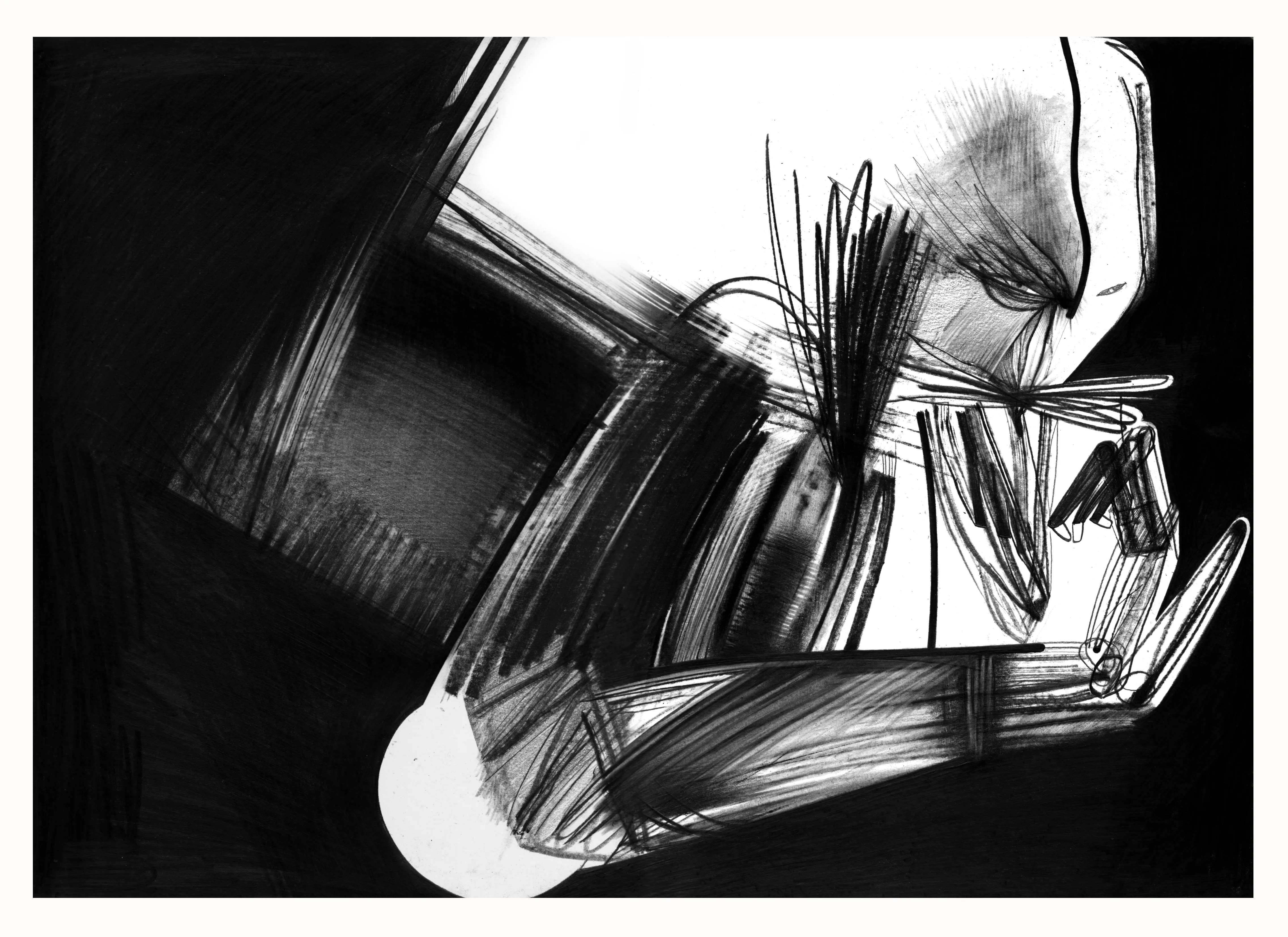 Зображення "Без назви" від євген григор'єв, розмір: А3, матеріали: папір, графіт, медіум: Графіка, місто: Львів, серія: "Чорне,сіре, біле", ціна: €300