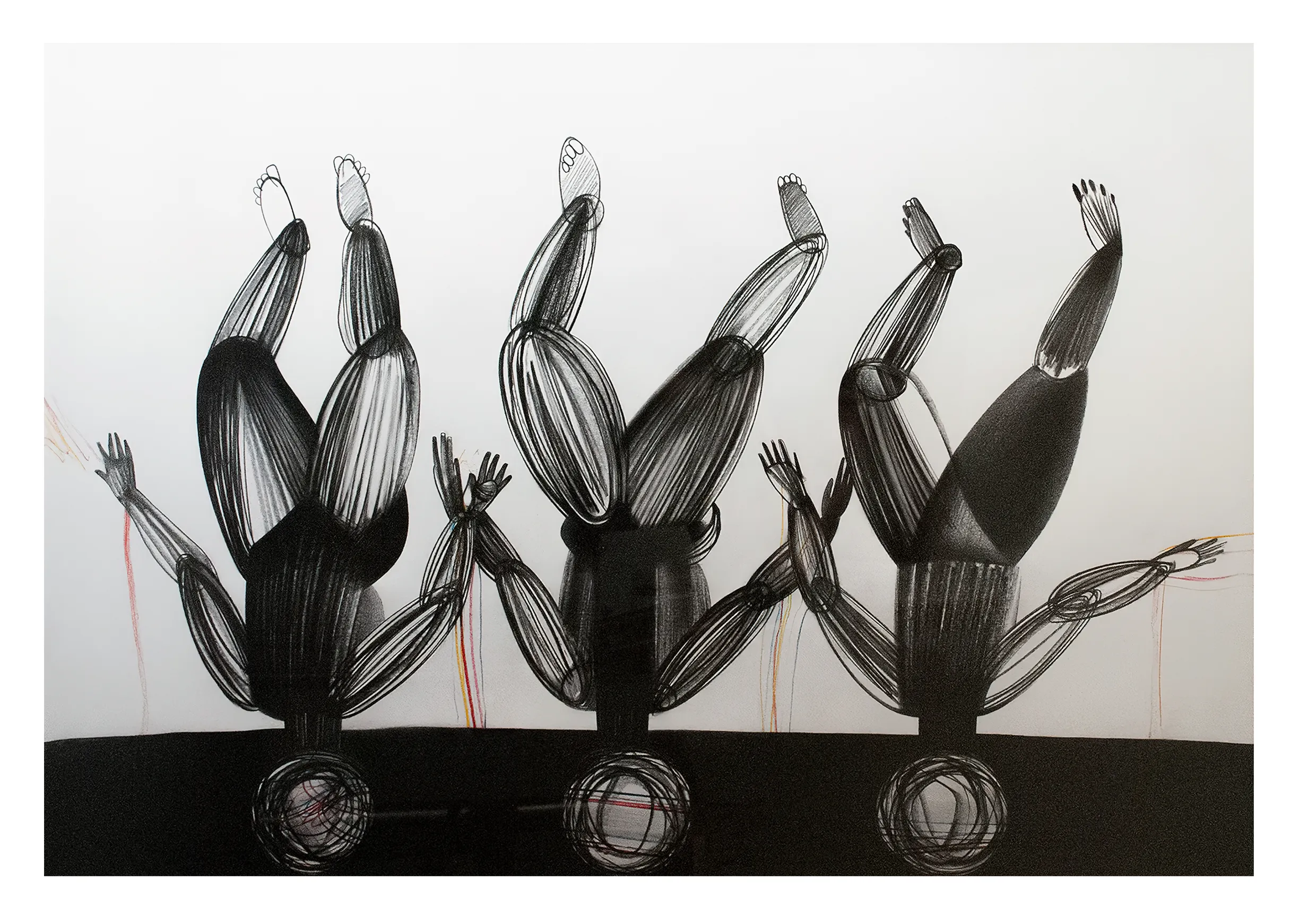 Зображення "Сад каменів" від євген григор'єв, матеріали: папір, графіт, кольорові олівці, медіум: Графіка, місто: Львів, серія: "Приземлення"