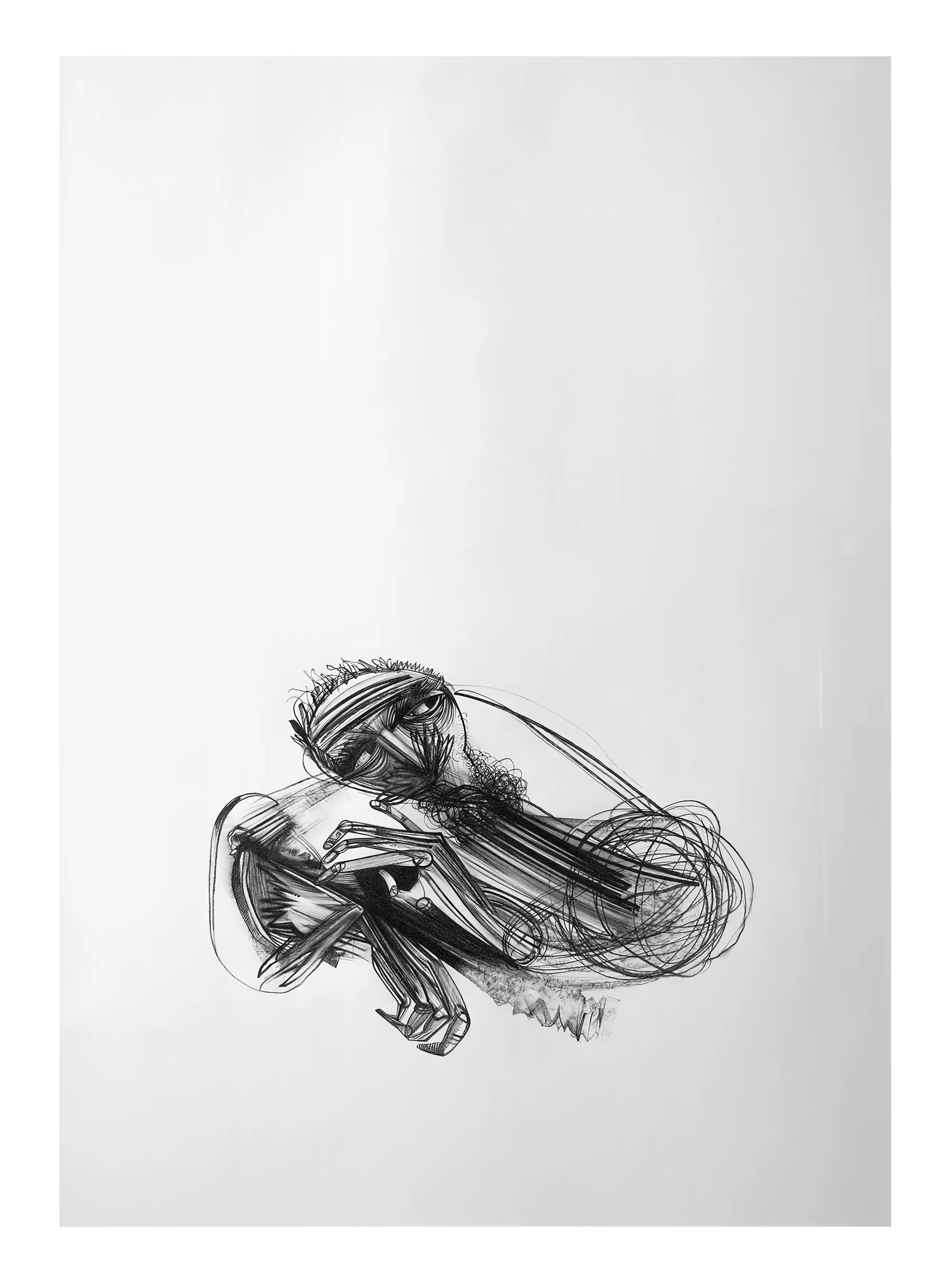 Зображення "Думи мої, думи мої" від євген григор'єв, матеріали: папір, графіт, кольорові олівці, медіум: Графіка, місто: Львів, серія: "Приземлення", ціна: €700