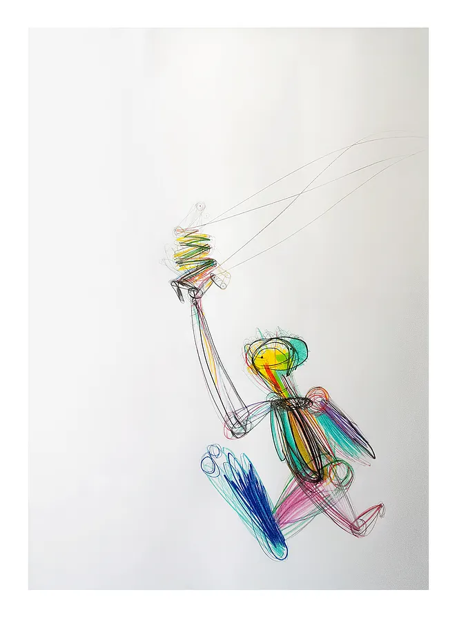 Зображення "ТГ" від євген григор'єв, матеріали: папір, графіт, кольорові олівці, медіум: Графіка, місто: Львів, серія: "Приземлення", ціна: €700