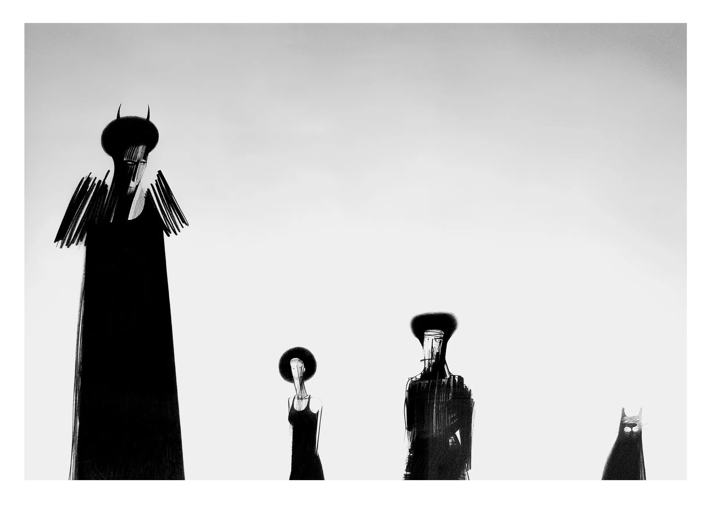 Зображення "Ангели та демони 1" від євген григор'єв, матеріали: папір, графіт, кольорові олівці, медіум: Графіка, місто: Львів, серія: "Приземлення", ціна: €700