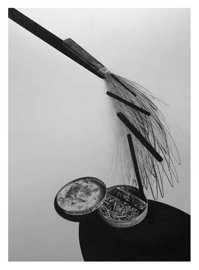 Image of 136 by Євген Григорʼєв, made of папір, графіт, Graphics medium, from Львів, part of the підмети і присудки series, priced at €700