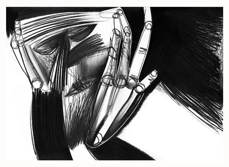 Зображення "6" від євген григор'єв, розмір: А3, матеріали: папір, графіт, медіум: Графіка, місто: Львів, серія: "Чорне,сіре, біле", ціна: €300