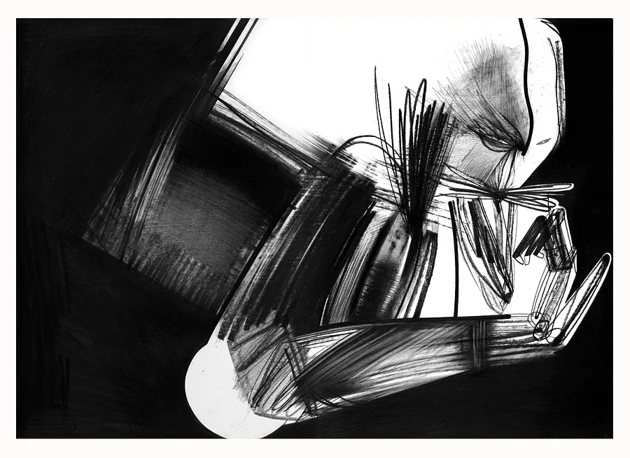 Зображення "7" від євген григор'єв, розмір: А3, матеріали: папір, графіт, медіум: Графіка, місто: Львів, серія: "Чорне,сіре, біле", ціна: €300