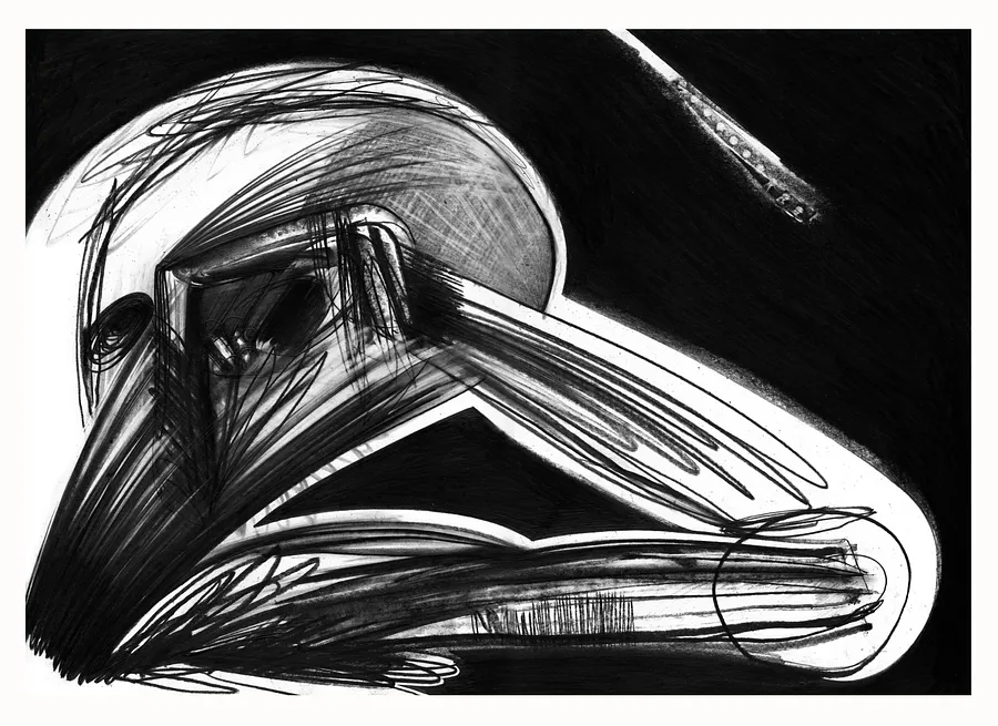 Зображення "8" від євген григор'єв, розмір: А3, матеріали: папір, графіт, медіум: Графіка, місто: Львів, серія: "Чорне,сіре, біле", ціна: €300