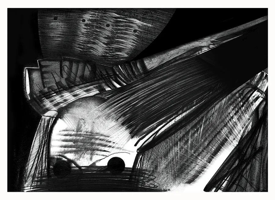 Зображення "18" від євген григор'єв, розмір: А3, матеріали: папір, графіт, медіум: Графіка, місто: Львів, серія: "Чорне,сіре, біле", ціна: €300