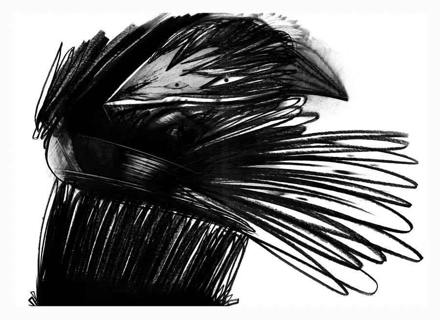 Зображення "21" від євген григор'єв, розмір: А3, матеріали: папір, графіт, медіум: Графіка, місто: Львів, серія: "Чорне,сіре, біле", ціна: €300