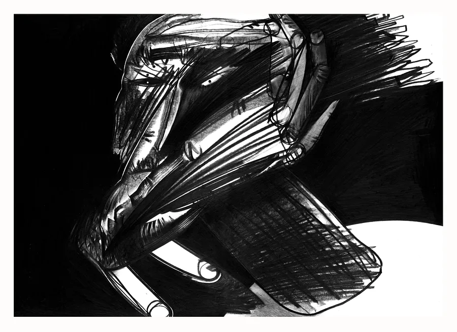 Зображення "28" від євген григор'єв, розмір: А3, матеріали: папір, графіт, медіум: Графіка, місто: Львів, серія: "Чорне,сіре, біле", ціна: €300